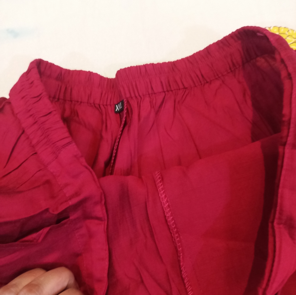 Designer embroidered muslin kurta dupatta bottom set (size xxl) - Picture 4 of 14